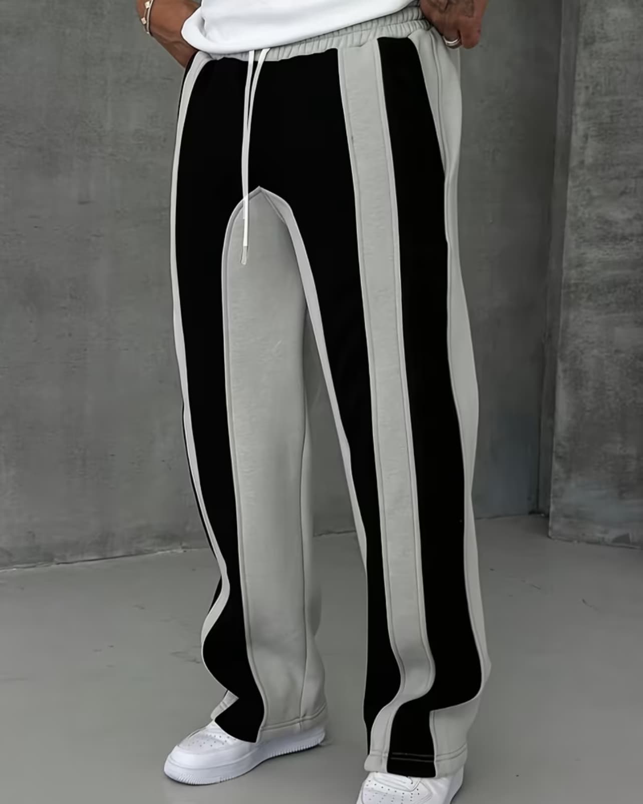 Colorblock Wide-Leg Sweatpants